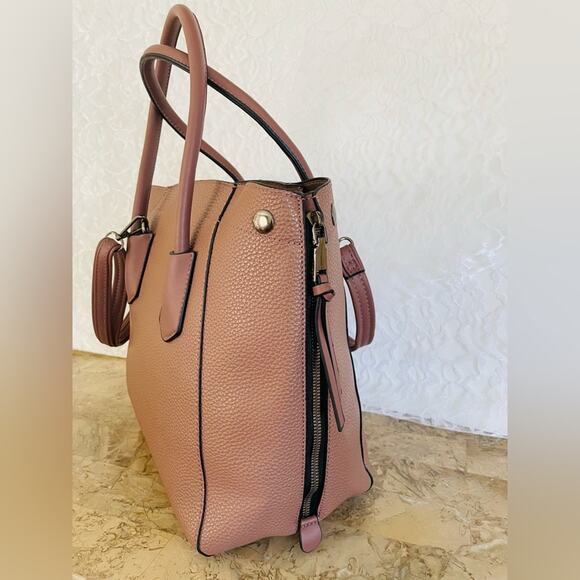 MICHAEL KORS Mauve hard pebble leather convertible tote shoulder bag crossbody - Picture 6 of 10
